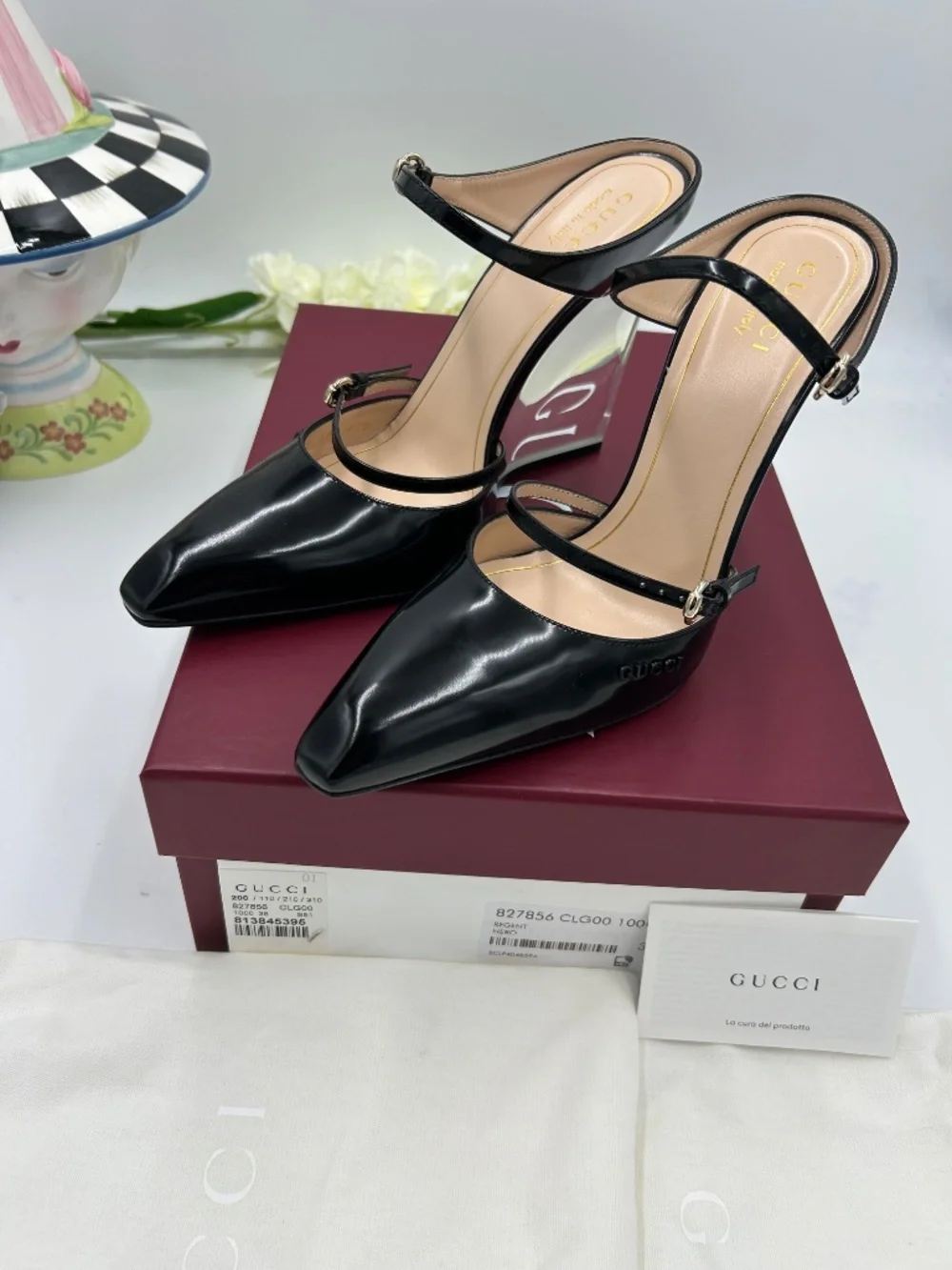 Women’s Gucci Christy Patent Leather Wedge. Size 38. Made in Italy.